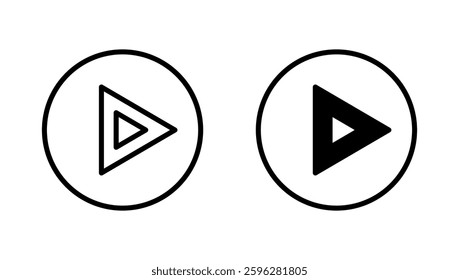 Play icon vector. Play button sign and symbol