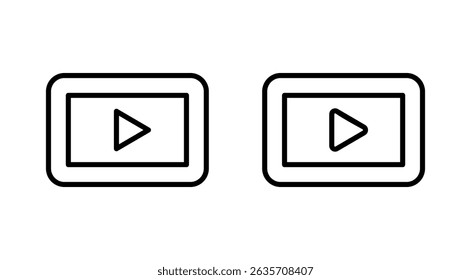 Play icon vector. Play button sign and symbol
