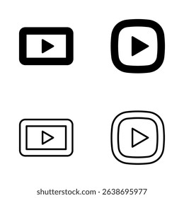 Play icon vector. Play button sign and symbol