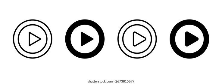 Play icon vector. Play button sign and symbol