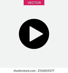 Play icon. Vector flat black simple trendy style illustration for web and app..eps