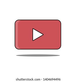 Play icon. Vector flat illustrtion.