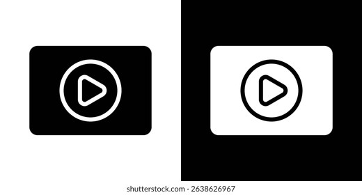 Play icon Vector in flat style. Collection silhouettes
