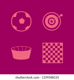play icon. play vector icons set football stadium, soccer ball, chess board and target