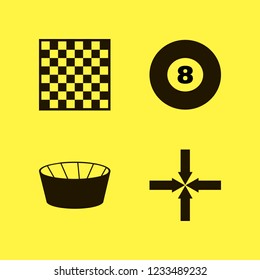 play icon. play vector icons set chess board, arrows center, football stadium and billiard ball