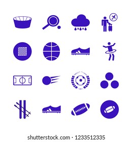 play icon. play vector icons set rugby ball, ping pong, rain and football game