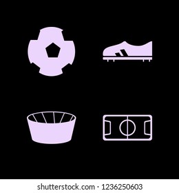 play icon. play vector icons set football stadium, football ball and football shoe
