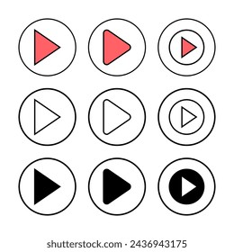 Ilustración vectorial de icono de reproducción. Símbolo y signo del botón de reproducción
