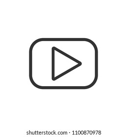 Play icon. Vector illustration, flat design.