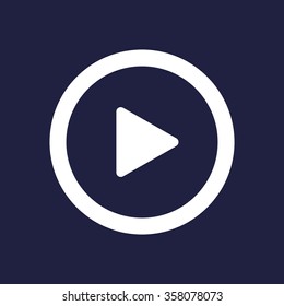 play icon, vector illustration. Flat design style