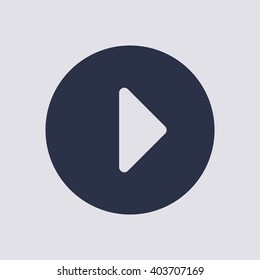 Play  icon, vector illustration. Flat design style