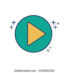 Spielen Sie das Design der Vektorgrafik-Symbole mit Farbe und Zeichen. Einzeln auf weißem Hintergrund.
