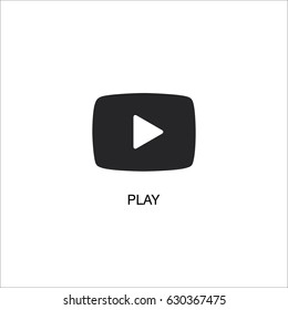 Play icon vector illustration on white background.