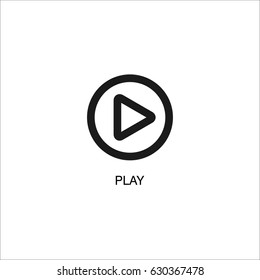 Play icon vector illustration on white background.