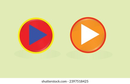 Play icon vector illustration and white background 