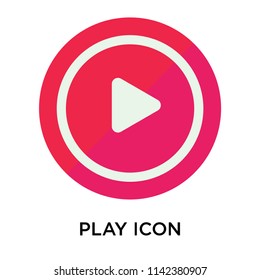 Play icon vector isolated on white background for your web and mobile app design, Play logo concept