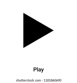 Play icon vector isolated on white background, logo concept of Play sign on transparent background, filled black symbol