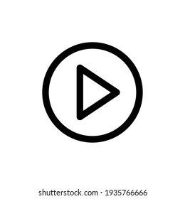 Play icon vector isolated on white background. Play video or play media flat icon for apps and websites. Play button flat vector. 