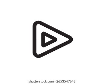 Play Icon Vector Line Art with Modern Minimalist Style