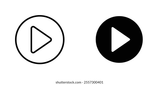 Play Icon vector. liner and flat style icons set.