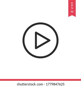 Play icon vector. Media sign