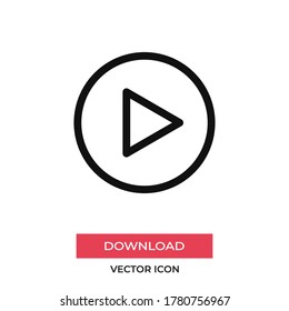 Reproducir vector de icono. Signo de medios