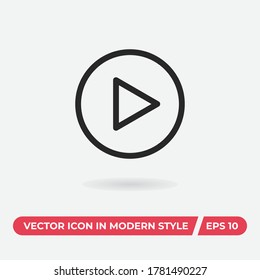 Play icon vector. Media sign