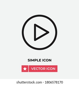 Reproducir vector de icono. Signo de medios