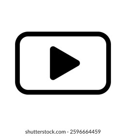 Play icon vector. Music video play button symbol design