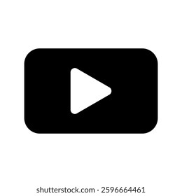 Play icon vector. Music video play button symbol design
