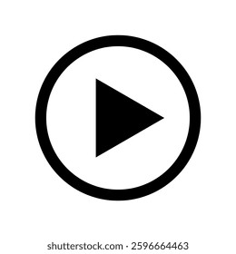 Play icon vector. Music video play button symbol design