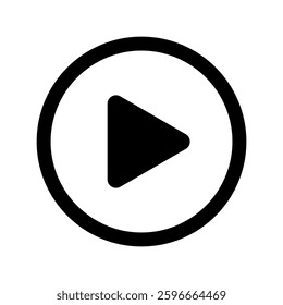 Play icon vector. Music video play button symbol design