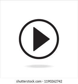 Play icon vector on white background