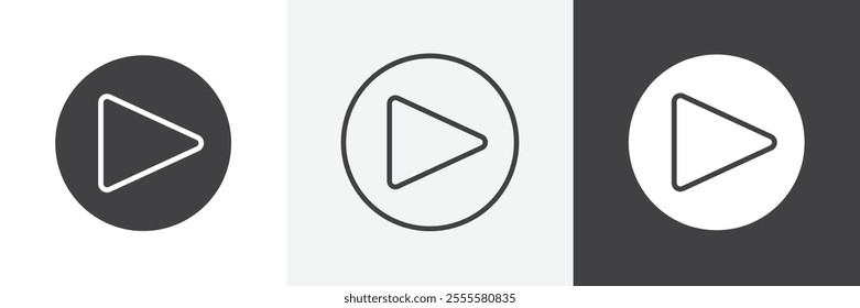 Play icon vector set for ui designs