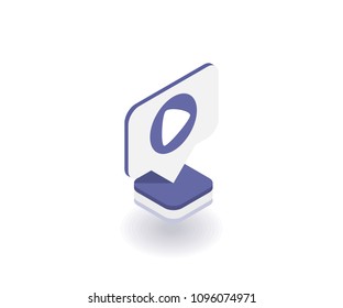 Play icon, vector symbol in flat isometric 3D style isolated on white background. Social media illustration.