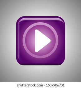 Play Icon vector. Play symbol isolated for button design.