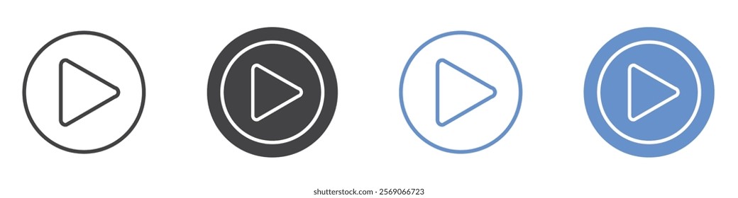 Play icon vector symbol outline sign