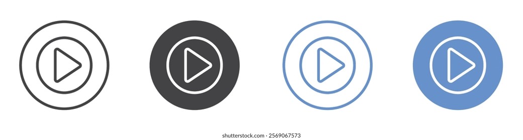 Play icon vector symbol outline sign