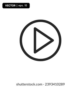 Play icon, Play icon vector, in trendy flat style isolated on white background. Play icon image, Play icon illustration