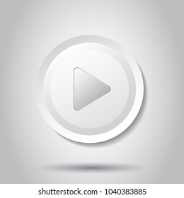 Play icon vector. Play video illustration in flat style. Simple business concept pictogram on isolated background.