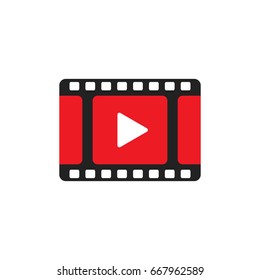 Play icon vector. Play video illustration in flat style.