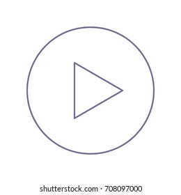 Play icon. Vector. Violet linear icon on white background. Isolated.