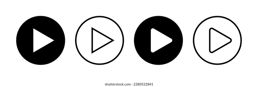 Reproducir vector de iconos para aplicaciones web y móviles. Símbolo del botón Reproducir