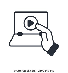 Play icon. vector.Editable stroke.linear style sign for use web design,logo.Symbol illustration.