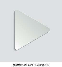play icon. Video play symbol.   paper icon  with shadow  