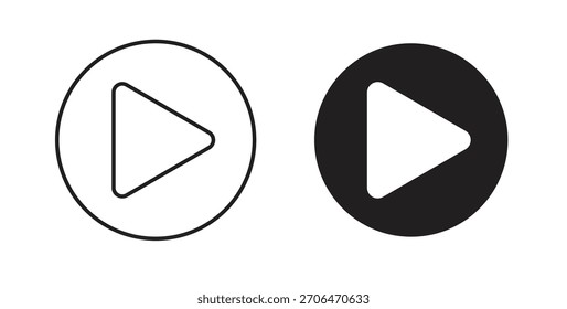 Play icon for websites and mobile minimalistic flat design.