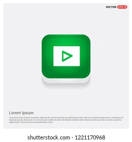 Play IconGreen Web Button - Free vector icon