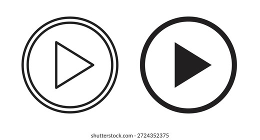 Play icons of black colored in various styles