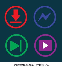 play  icons  button vector illustration