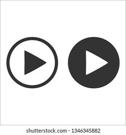 Play icons, buttons, black symbol. Vector illustration. EPS 10